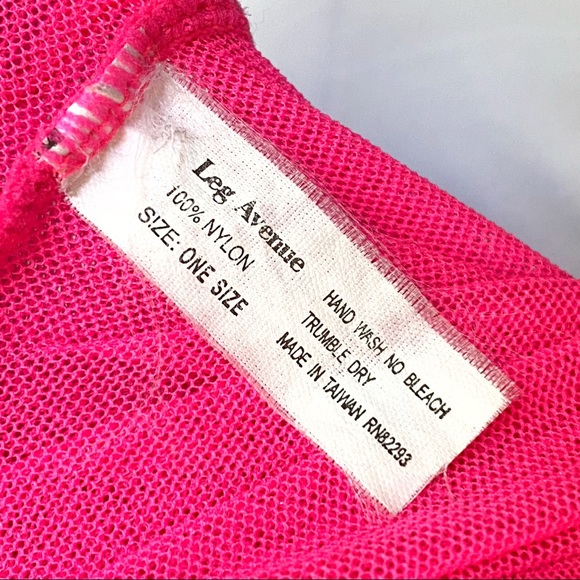 Leg Avenue neon pink black lace trim sheer mesh sleeveless mini dress - Picture 5 of 5